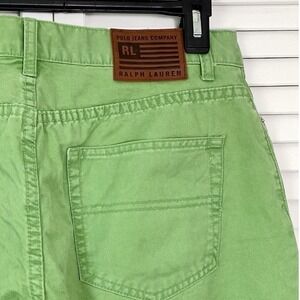 VTG Polo Jean Co Ralph Lauren Pants Mens Sz 32x26 Green Military Preppy USA Logo